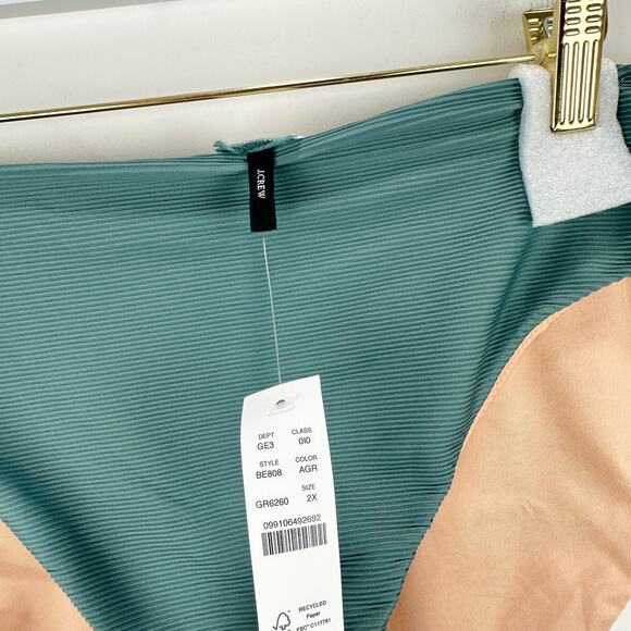 J.Crew Ribbed High Rise Cheeky Bikini Bottom Beach Swim Minimalist Green 2X NWT - Picture 6 of 12